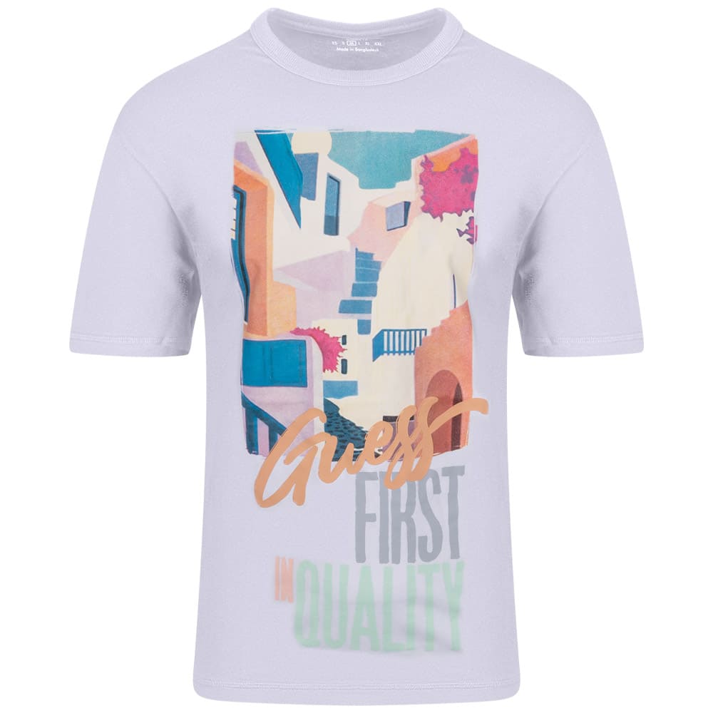 GUESS Λευκό T-shirt C Neck - GU0APM4GI23K8FQ40000