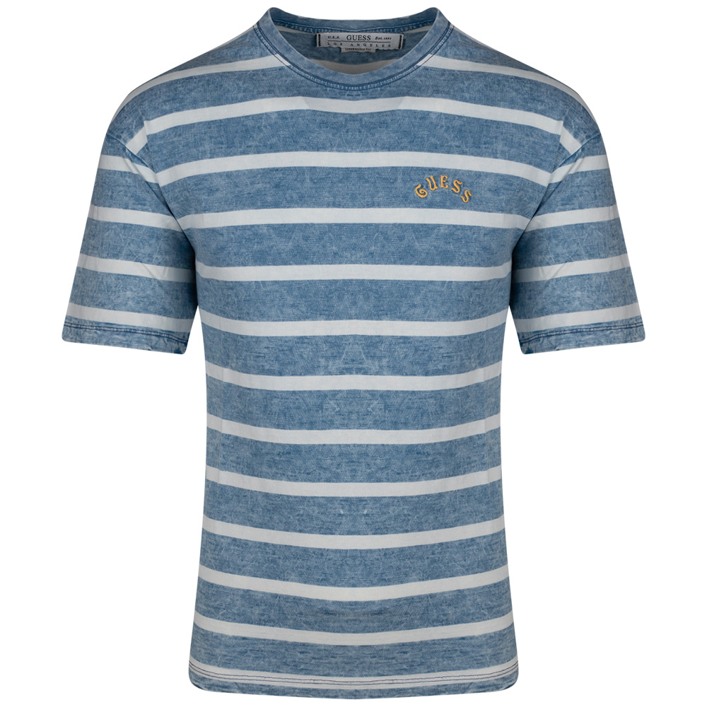 GUESS Λευκό/Μπλε T-shirt C Neck - GU0APM4GI34KC2500000