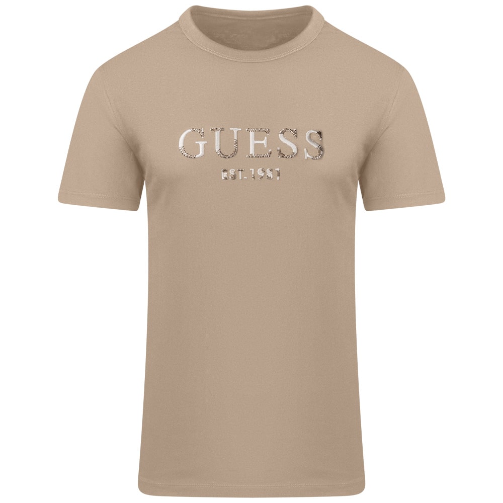 GUESS Μπεζ T-shirt C Neck - GU0APM4YI17I3Z140000