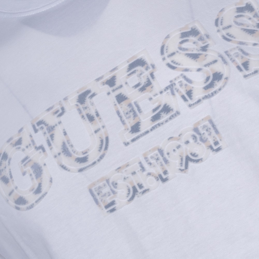 GUESS Λευκό T-shirt C Neck - GU0APM4BI45I3Z140000