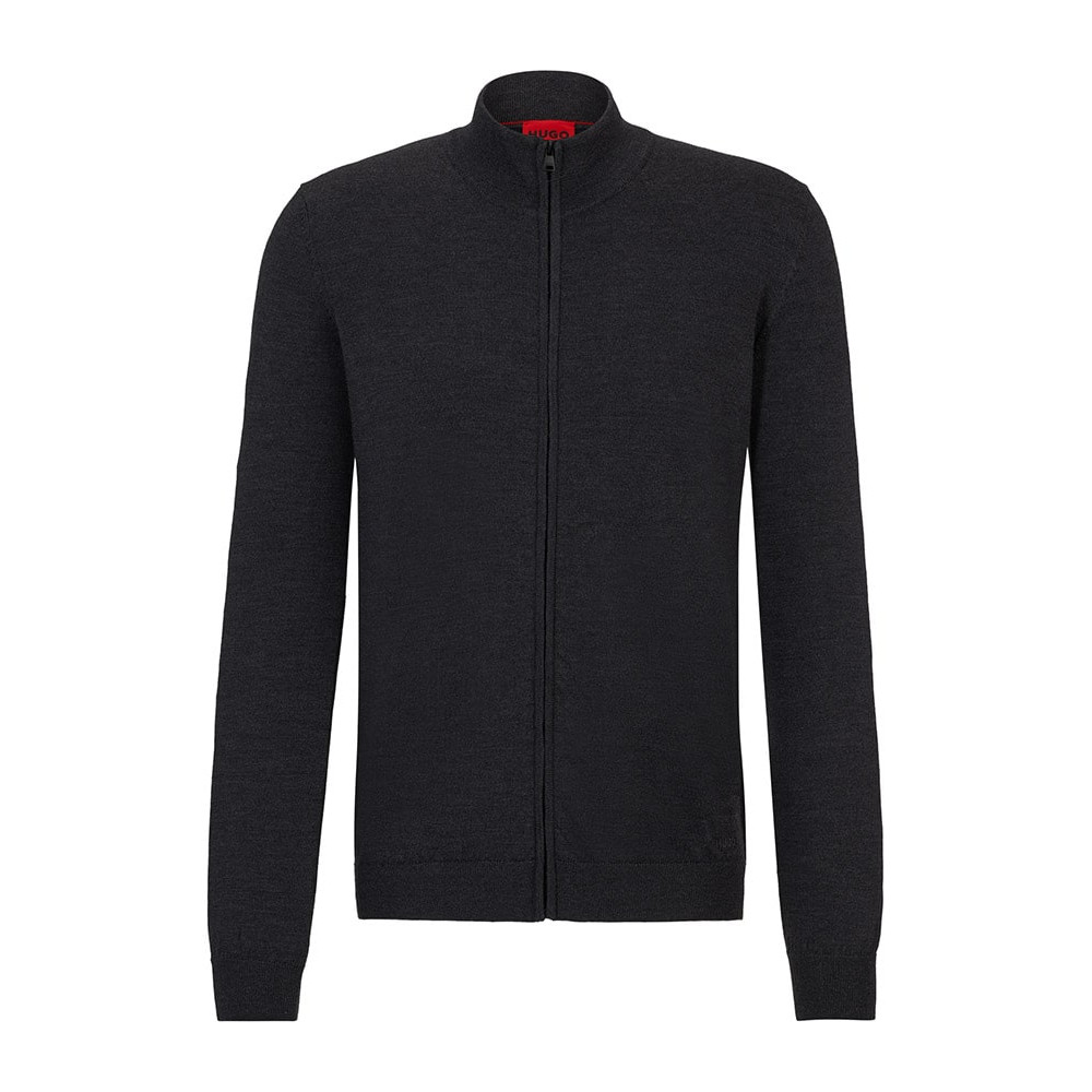 Hugo Ανθρακί Ζακέτα High Neck 100% Wool - 50474193