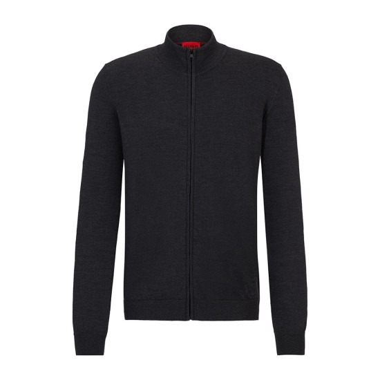 Hugo Ανθρακί Ζακέτα High Neck 100% Wool - 50474193