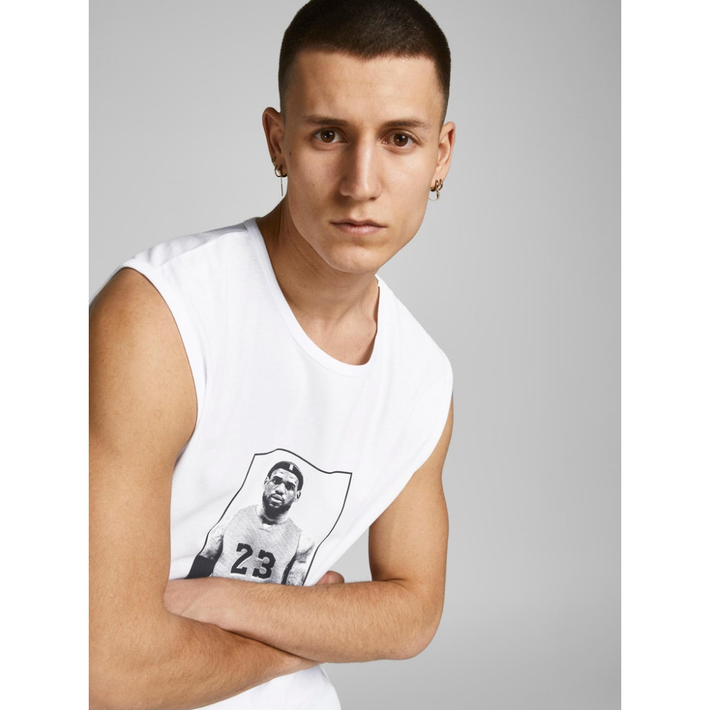 JACK & JONES Λευκό T-Shirt Αμάνικο - 12189732