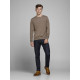 JACK & JONES Καφέ Πουλόβερ C Neck 100% Wool - 12175288