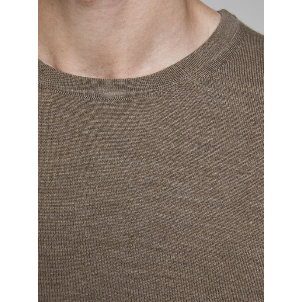 JACK & JONES Καφέ Πουλόβερ C Neck 100% Wool - 12175288