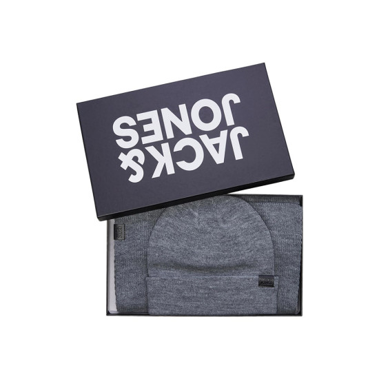Jack and Jones Γκρι Σετ Κασκόλ Σκουφί - 12163827