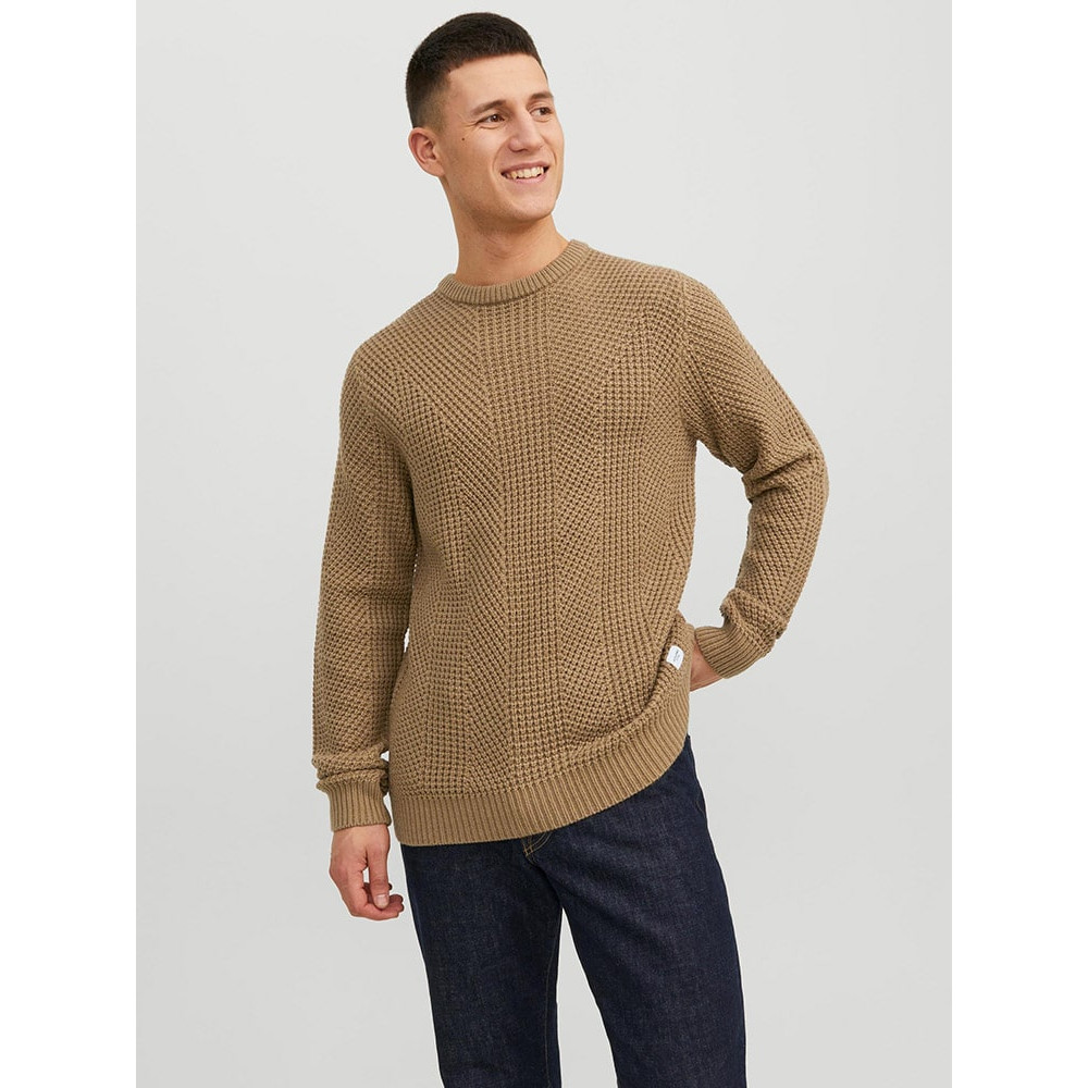 Jack and Jones Μπεζ Πουλόβερ C Neck - 12236286