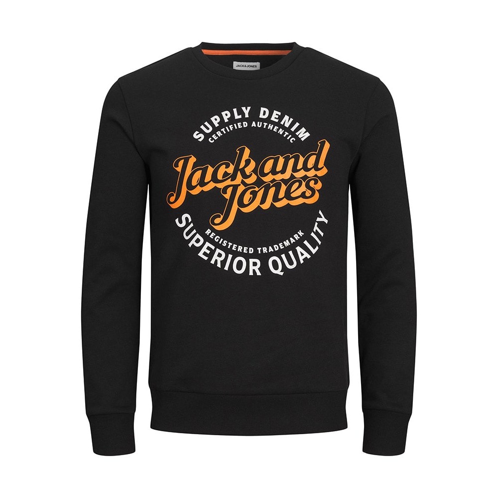 Jack and Jones Μαύρο Φούτερ C Neck - 12236177