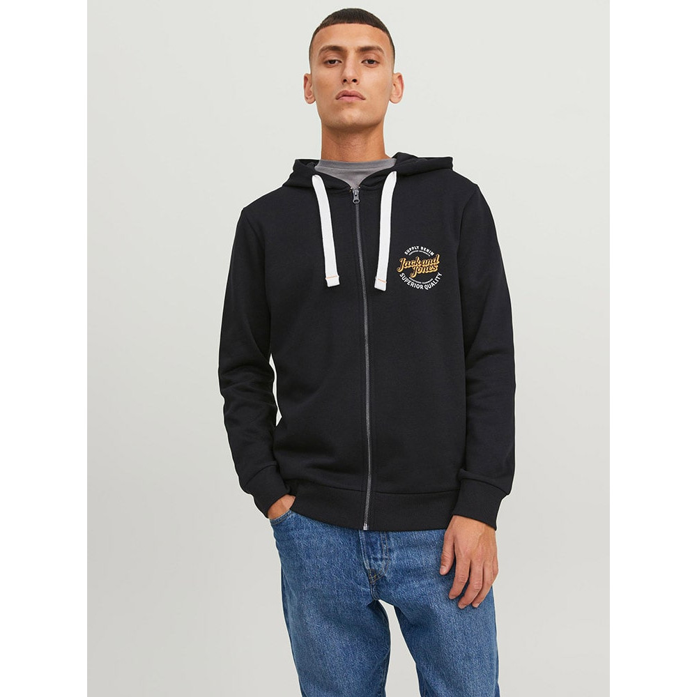 Jack and Jones Μαύρη Ζακέτα Hoodie - 12236179