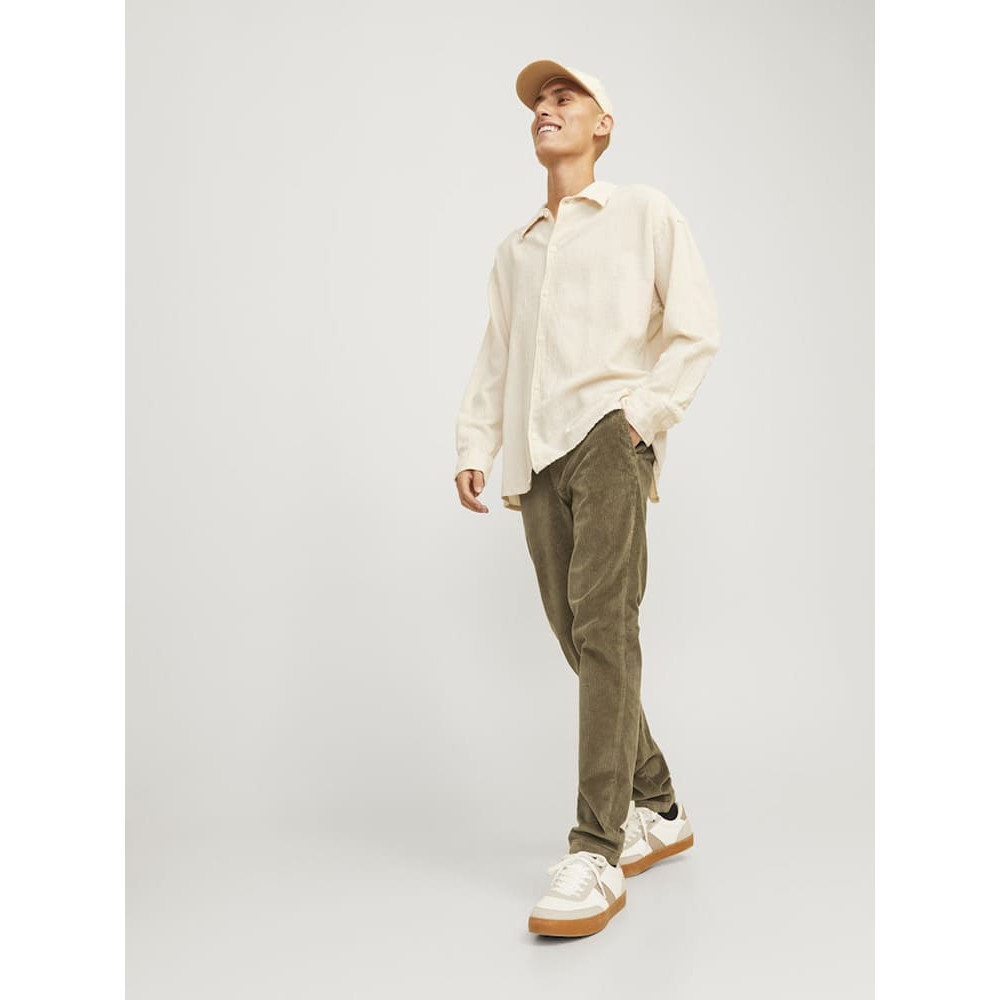 Jack & Jones Μπεζ Παντελόνι Κοτλέ - 12258301