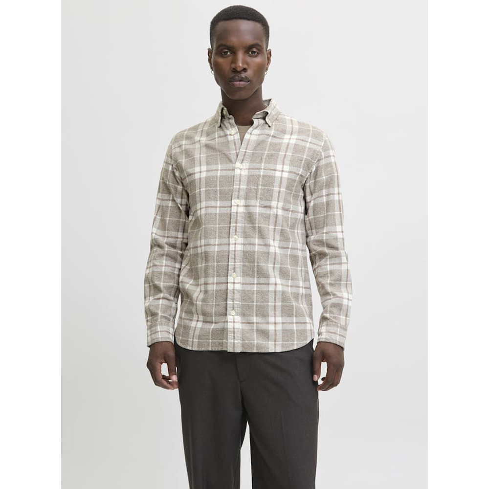 Jack & Jones Μπεζ Πουκάμισο Button Down - 12282354