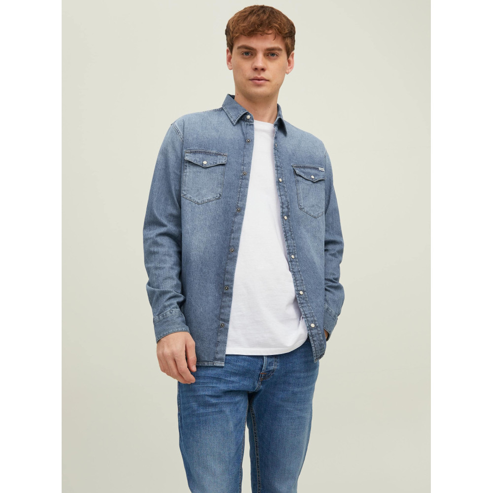 Jack and Jones Μπλε Denim Πουκάμισο - 12138115