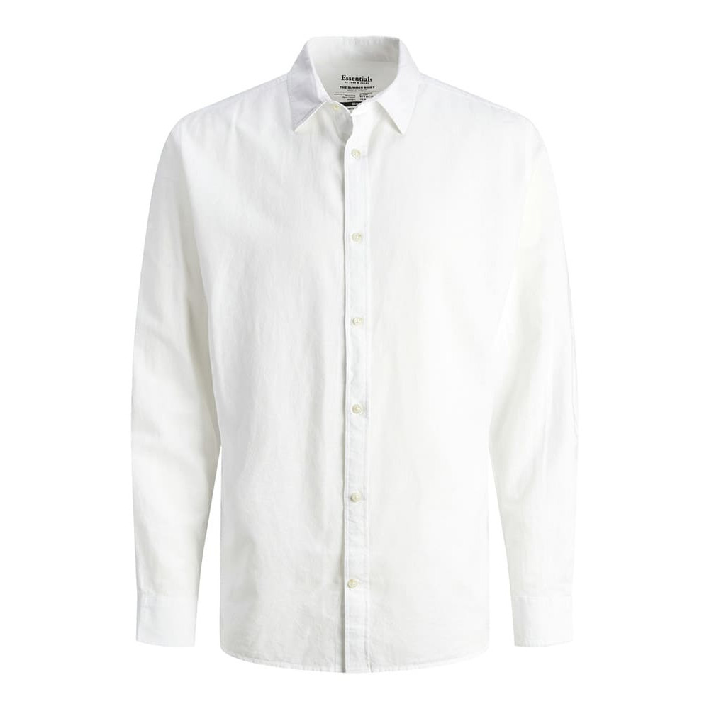 Jack and Jones Λευκό Πουκάμισο Linen Blend - 12248384