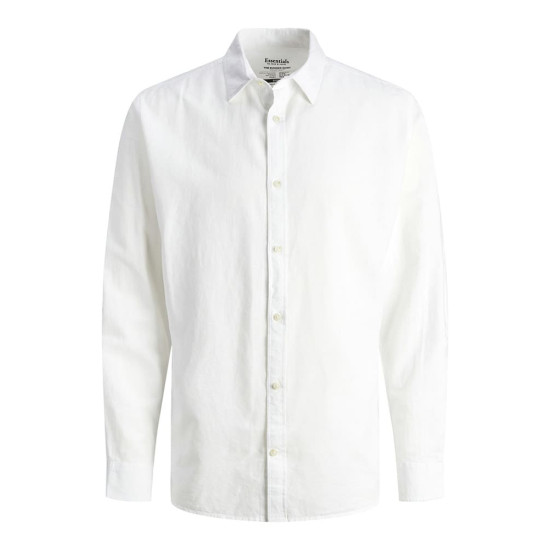 Jack and Jones Λευκό Πουκάμισο Linen Blend - 12248384