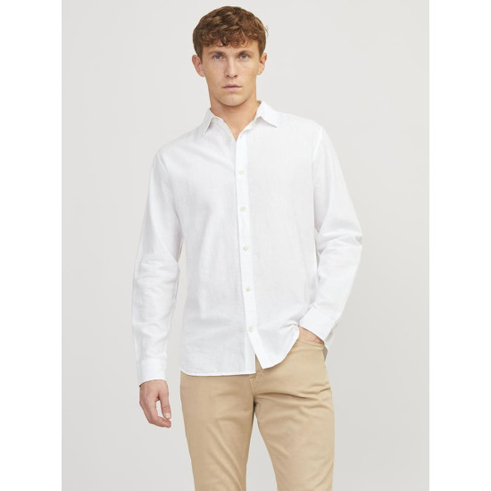 Jack and Jones Λευκό Πουκάμισο Linen Blend - 12248384