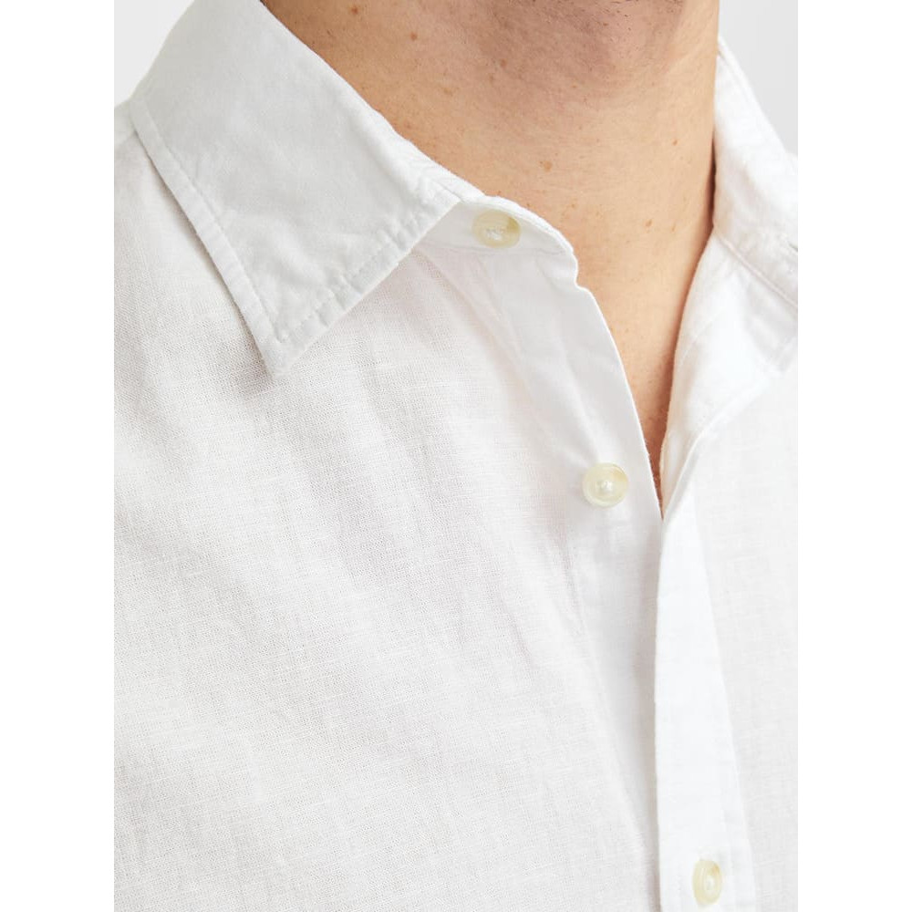 Jack and Jones Λευκό Πουκάμισο Linen Blend - 12248384
