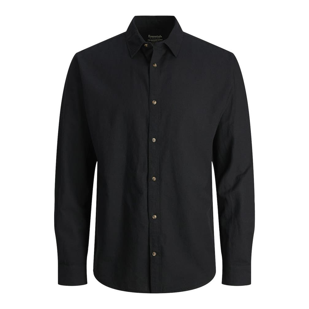 Jack and Jones Μαύρο Πουκάμισο Linen Blend - 12248384