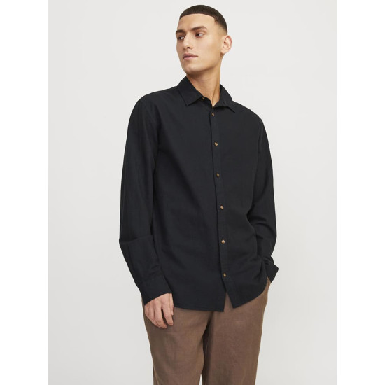 Jack and Jones Μαύρο Πουκάμισο Linen Blend - 12248384