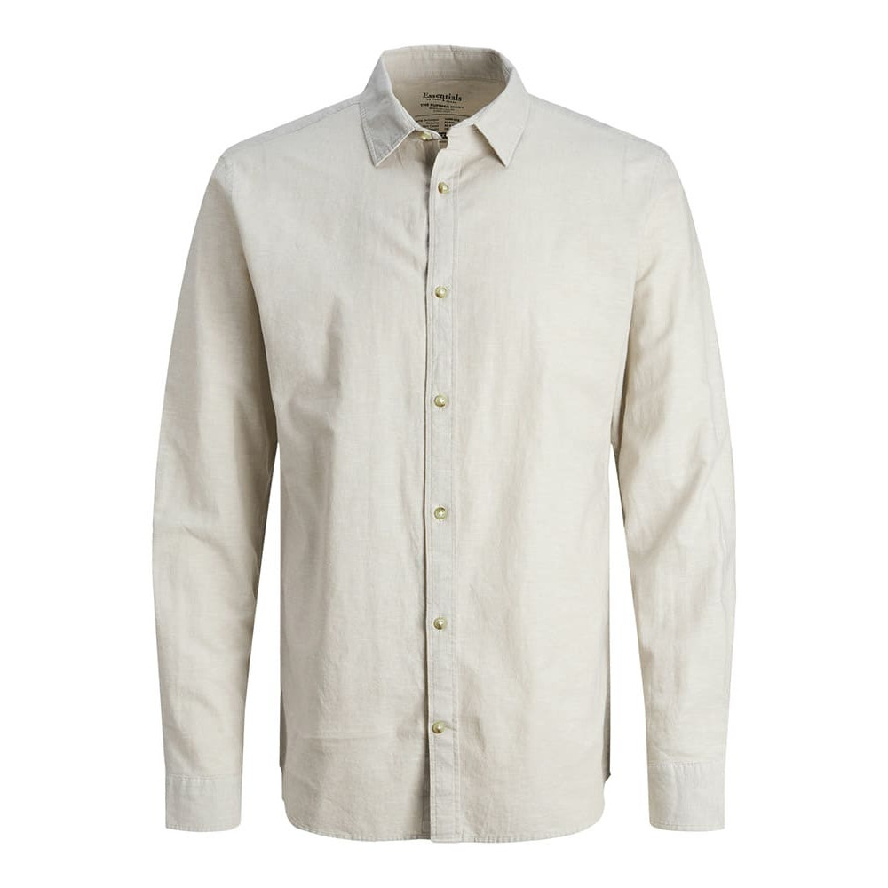 Jack and Jones Μπεζ Πουκάμισο Linen Blend - 12248384