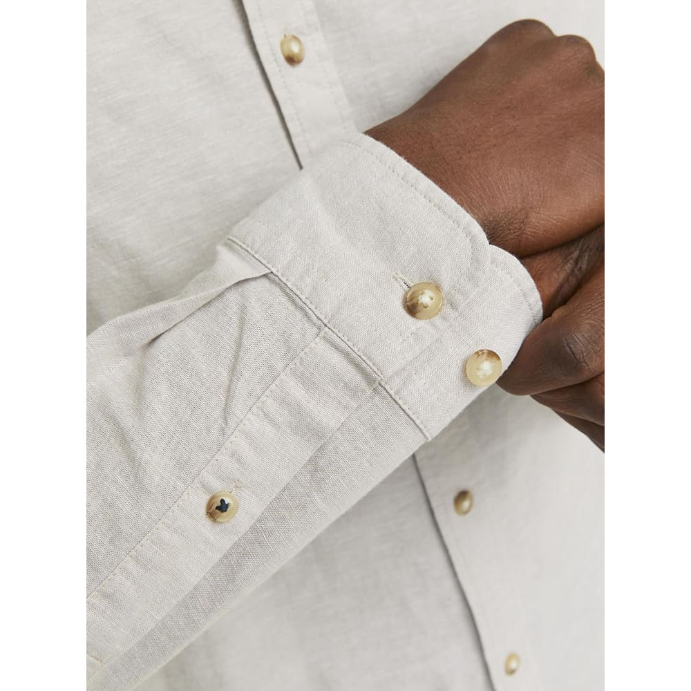 Jack and Jones Μπεζ Πουκάμισο Linen Blend - 12248384