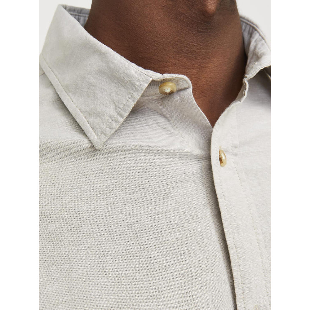 Jack and Jones Μπεζ Πουκάμισο Linen Blend - 12248384
