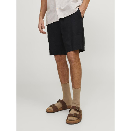 Jack and Jones Μαύρη Βερμούδα 100% Λινό - 12253134