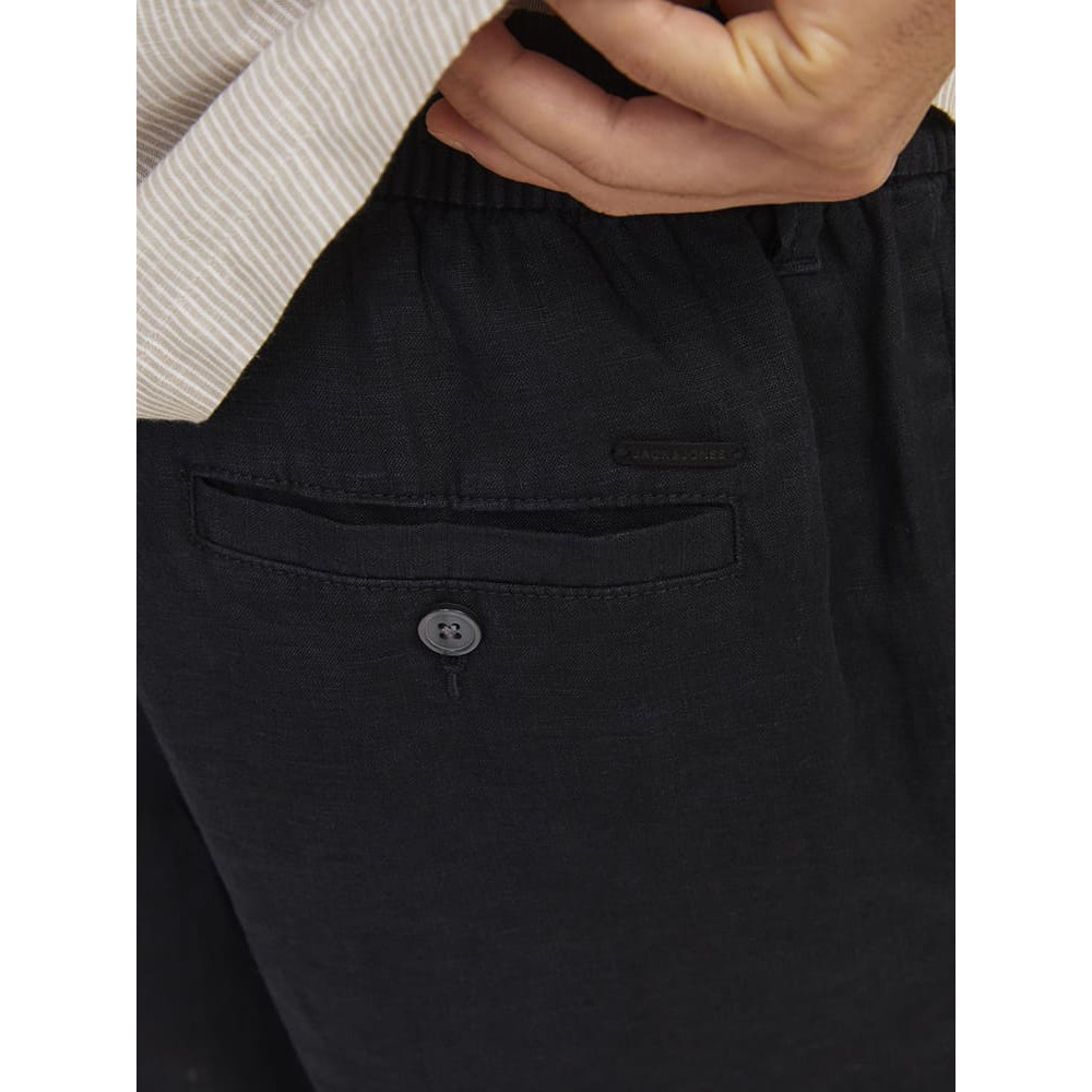 Jack and Jones Μαύρη Βερμούδα 100% Λινό - 12253134