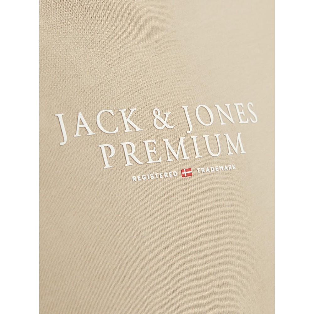 Jack and Jones Μπεζ T-shirt C Neck - 12217167