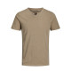 Jack and Jones Μπεζ T-shirt V-Neck - 12164972
