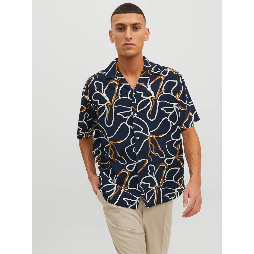 Jack and Jones Μπλε Σκούρο Floral Πουκάμισο Hawaiian - 12202240