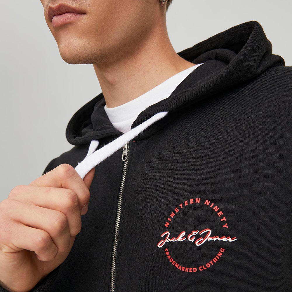 Jack and Jones Μαύρη Ζακέτα Hoodie - 12211515