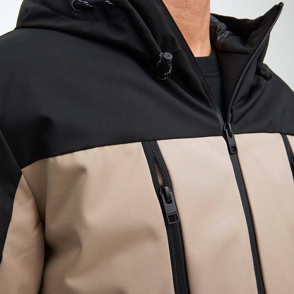 Jack and Jones Εκρού - Μαύρο Μπουφάν - 12214640 