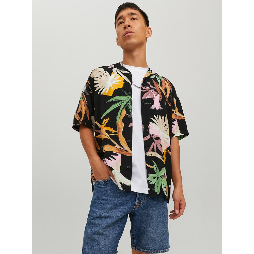 Jack and Jones Μαύρο Floral Πουκάμισο Hawaiian - 12227632