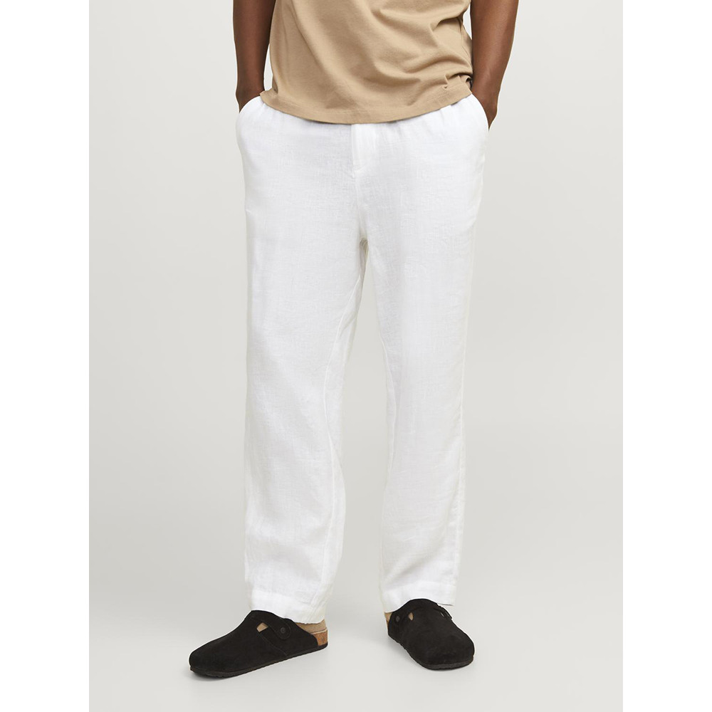 Jack and Jones Λευκό Παντελόνι 100% Linen - 12253120