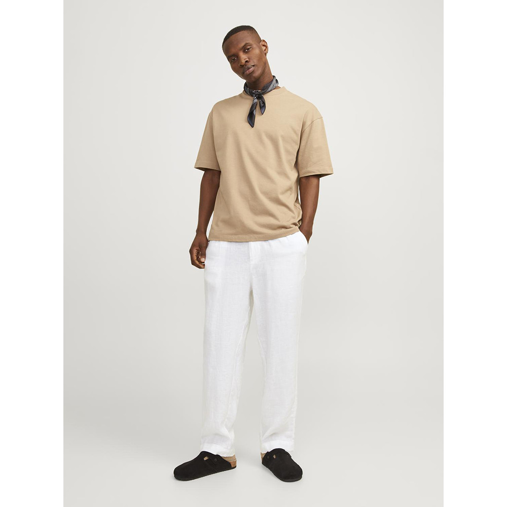 Jack and Jones Λευκό Παντελόνι 100% Linen - 12253120