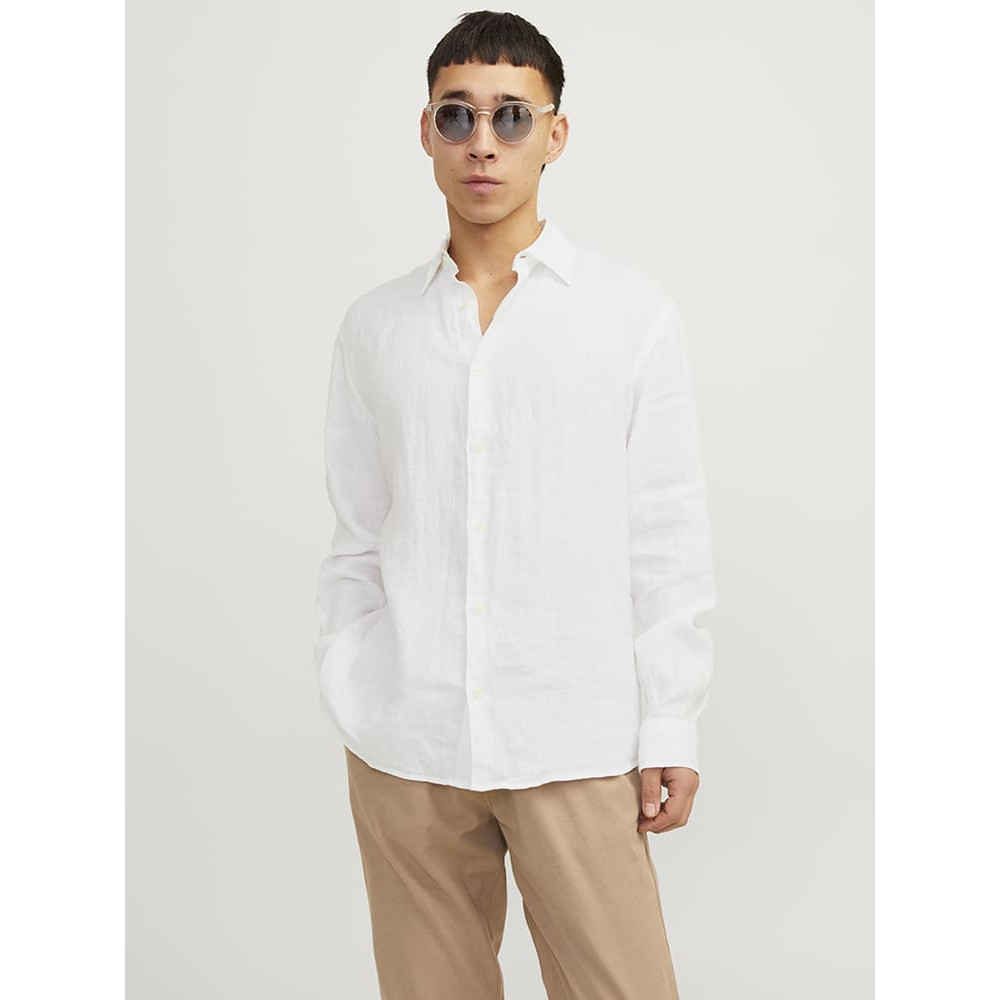 Jack and Jones Λευκό Πουκάμισο 100% Λινό - 12273907