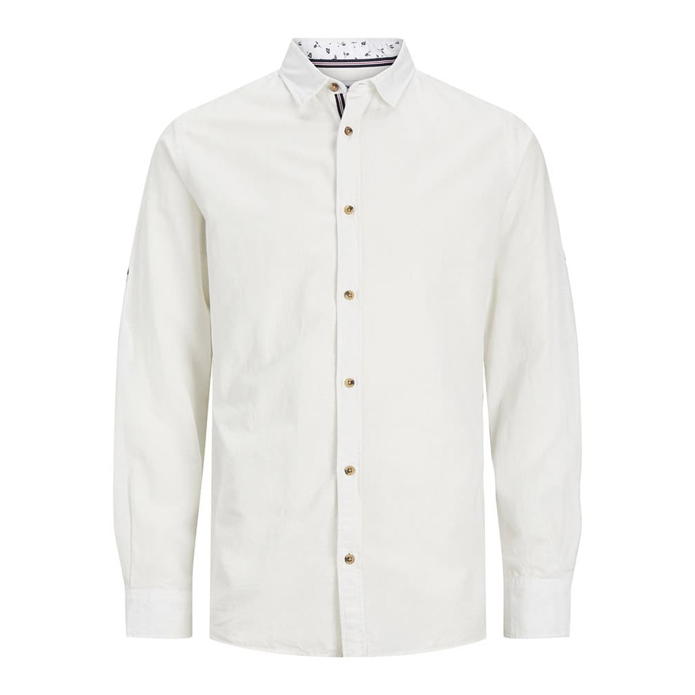Jack and Jones Λευκό Πουκάμισο Linen Blend - 12248580