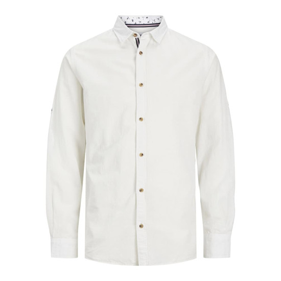 Jack and Jones Λευκό Πουκάμισο Linen Blend - 12248580