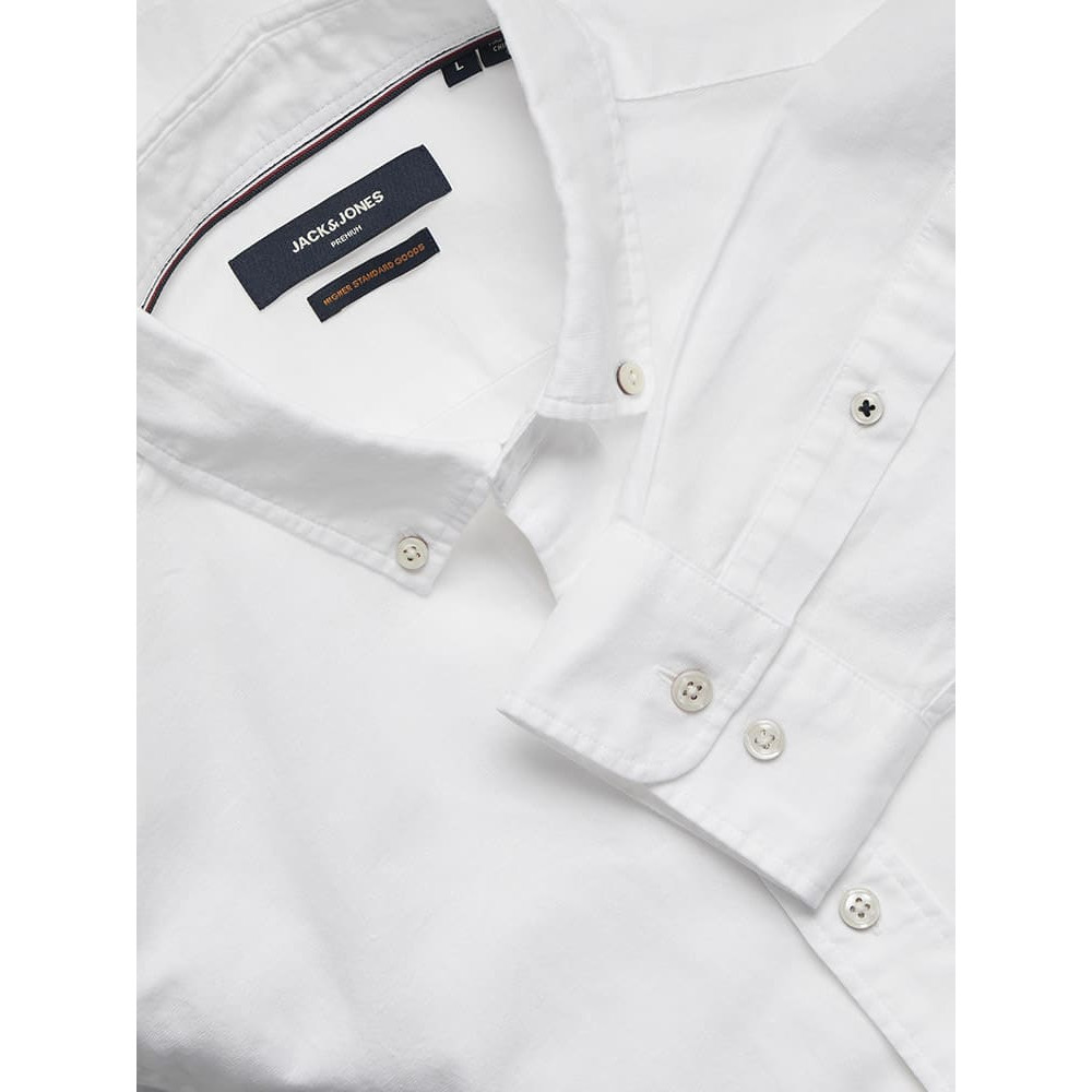 Jack and Jones Λευκό Πουκάμισο Linen Blend - 12250007