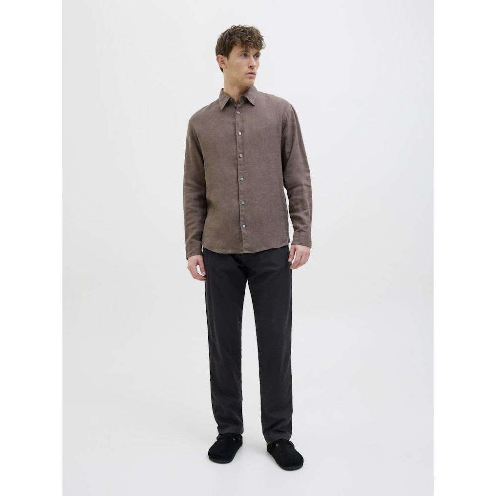 Jack and Jones Μαύρο Παντελόνι Linen Blend - 12274977