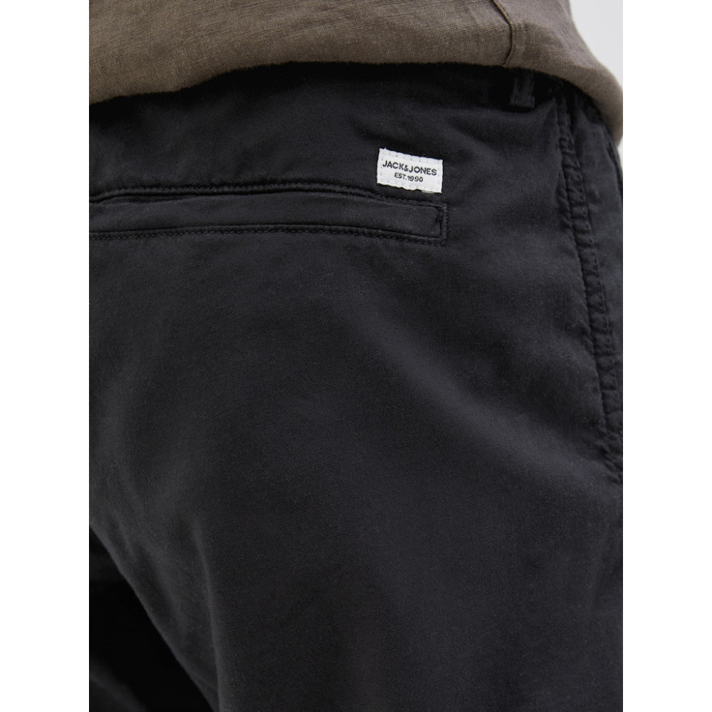 Jack and Jones Μαύρο Παντελόνι Linen Blend - 12274977