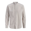 Jack and Jones Μπεζ Πουκάμισο Mao Linen Blend - 12288601
