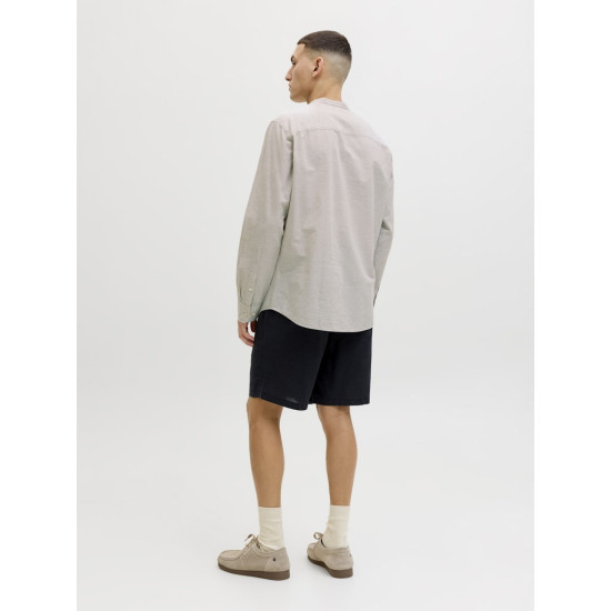 Jack and Jones Μπεζ Πουκάμισο Mao Linen Blend - 12288601