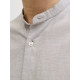 Jack and Jones Μπεζ Πουκάμισο Mao Linen Blend - 12288601