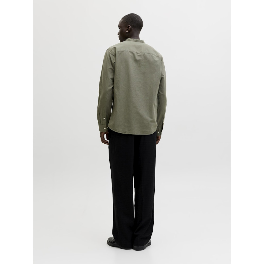 Jack and Jones Λαδί Πουκάμισο Mao Linen Blend - 12288601