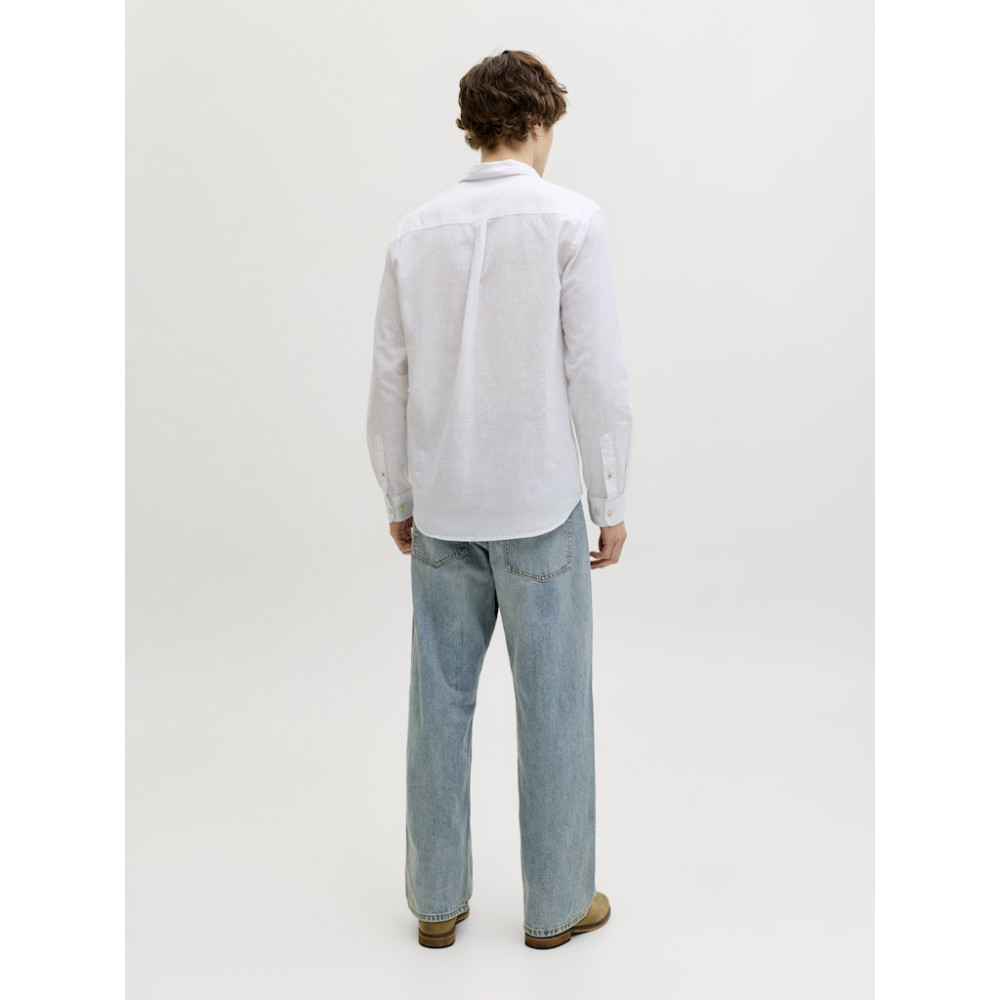 Jack and Jones Λευκό Πουκάμισο Linen Blend - 12289174