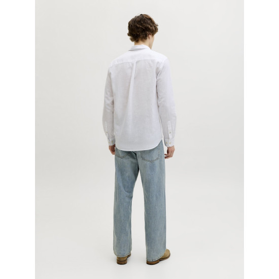 Jack and Jones Λευκό Πουκάμισο Linen Blend - 12289174