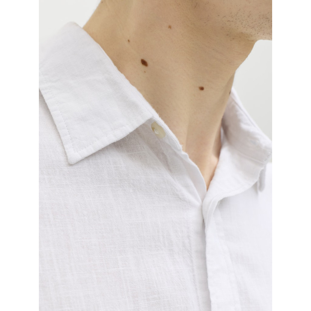 Jack and Jones Λευκό Πουκάμισο Linen Blend - 12289174