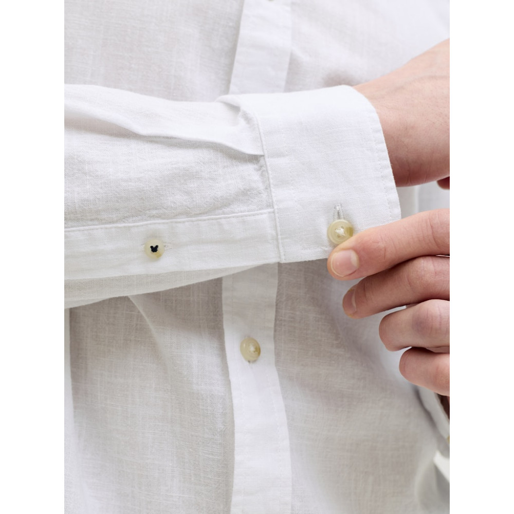Jack and Jones Λευκό Πουκάμισο Linen Blend - 12289174
