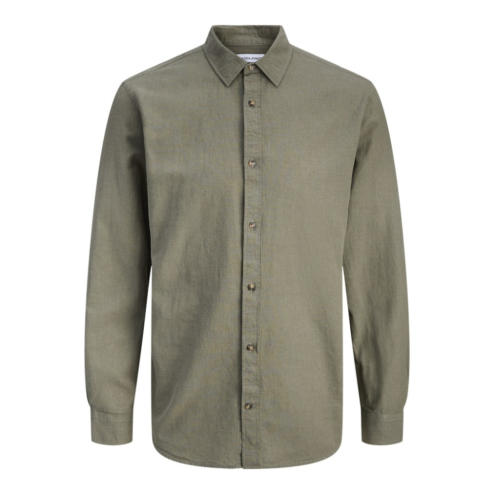Jack and Jones Λαδί Πουκάμισο Linen Blend - 12289174